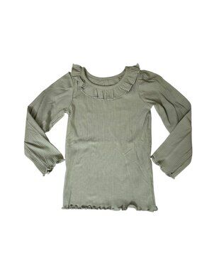 NWT Garanimals Toddler Girl Long Sleeve Rib Ruffle Neck Top Size 3T
